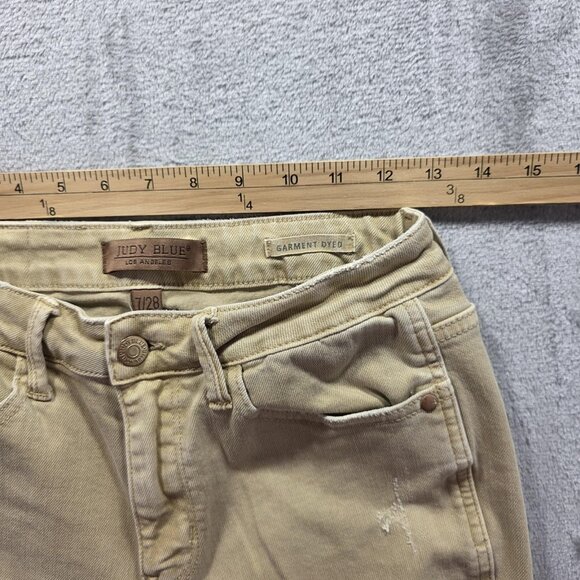 Judy Blue Jeans Womens 7/28 Khaki Tan Bootcut Stretch Garment Dyed JB88504 - Picture 7 of 10